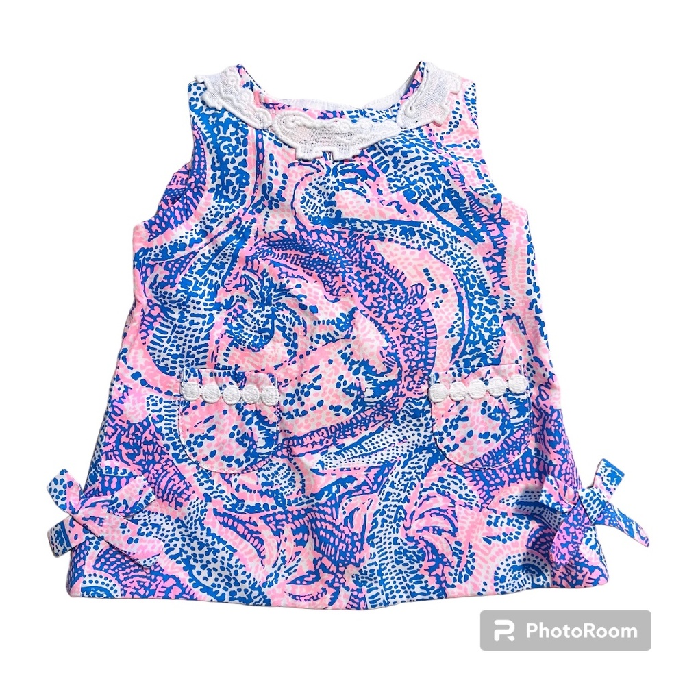 Lilly Pulitzer Baby Lilly Shift Dress Coastal Blue Maybe Gator - NEW 3-6 Months